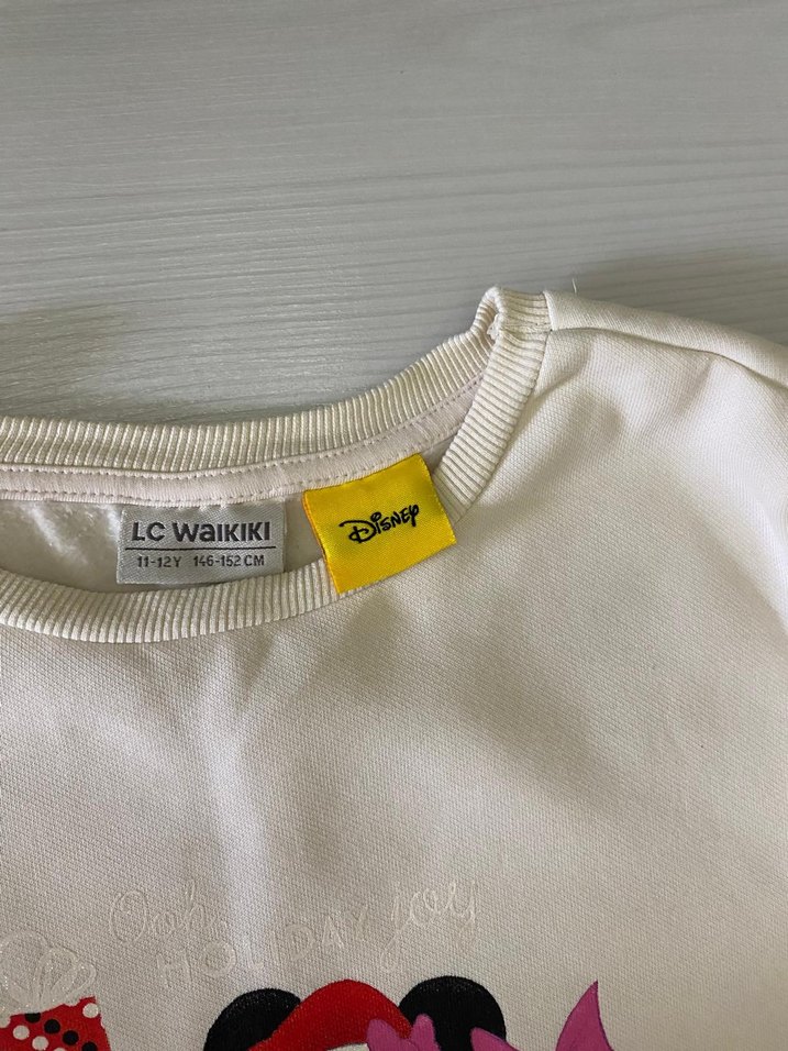 Kız Çocuk Renkli Baskılı Beyaz Sweatshirt - Görsel 5