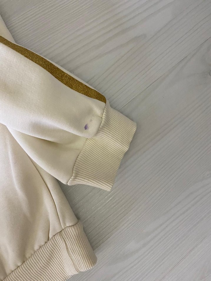 Kız Çocuk Renkli Baskılı Beyaz Sweatshirt - Görsel 4