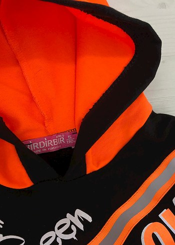 Kapüşonlu Siyah Baskılı  Çocuk Eşofman Takımı - Görsel 5