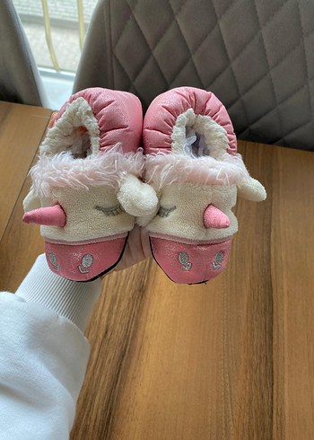 Kız Çocuk Pembe Peluş Ev Terliği - Görsel 2