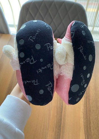 Kız Çocuk Pembe Peluş Ev Terliği - Görsel 5