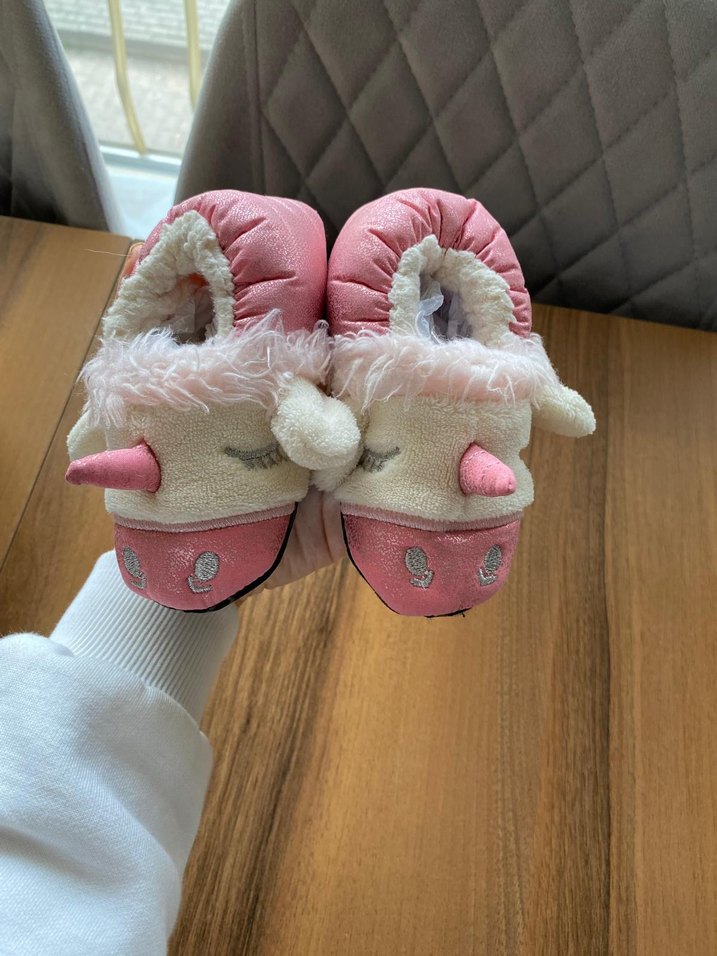 Kız Çocuk Pembe Peluş Ev Terliği - Görsel 2