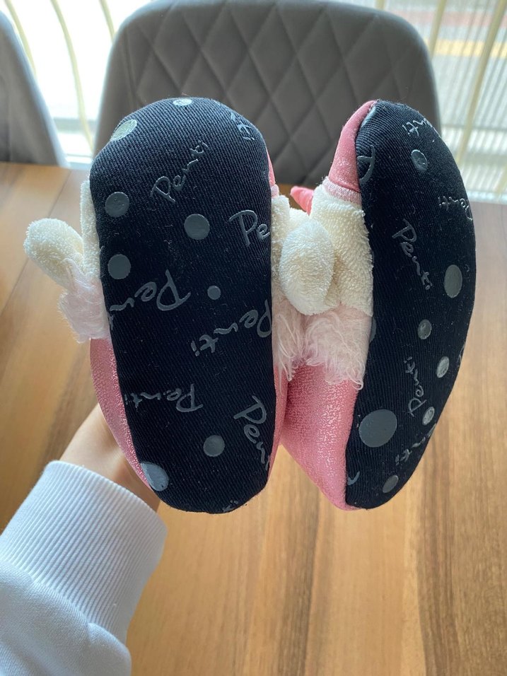 Kız Çocuk Pembe Peluş Ev Terliği - Görsel 5