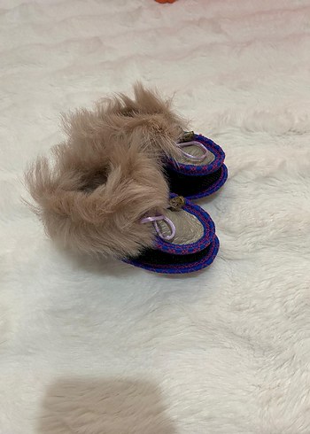 Bohem Tarz Renkli Nakışlı Kürklü Kız Bebek Botu - Görsel 8