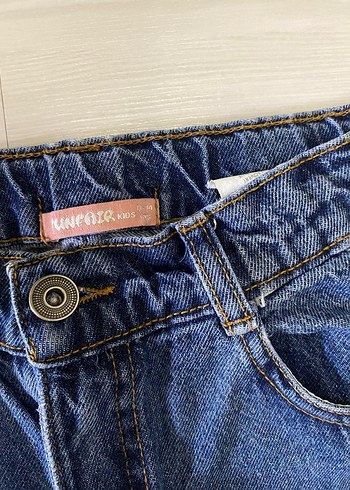 kız cocuk Mavi Gri Salaş Denim Pantolon - Görsel 4