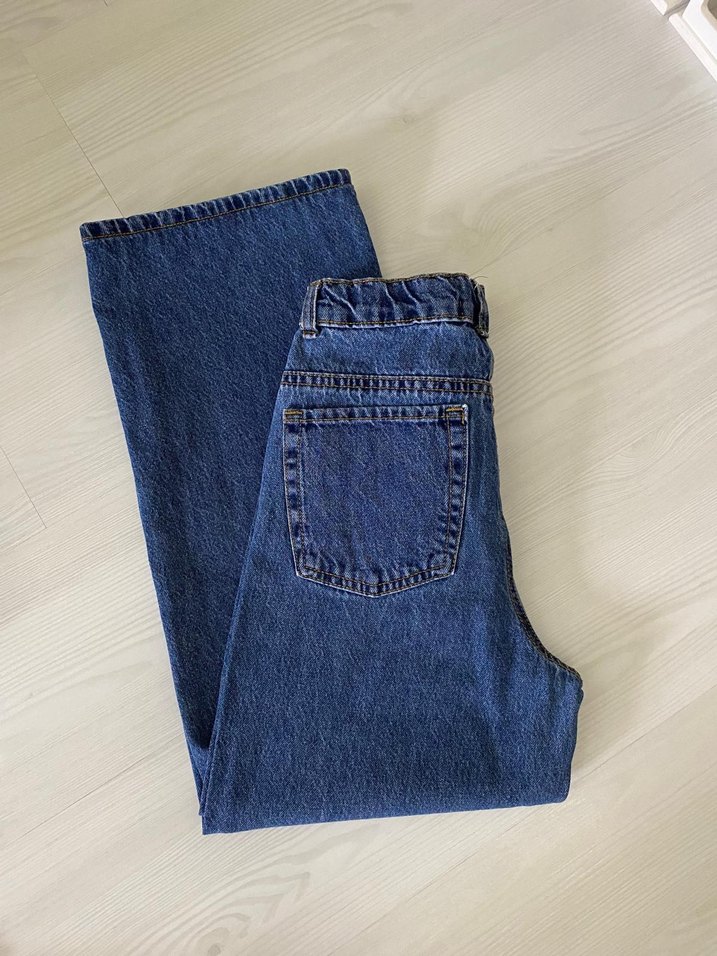 kız cocuk Mavi Gri Salaş Denim Pantolon - Görsel 3