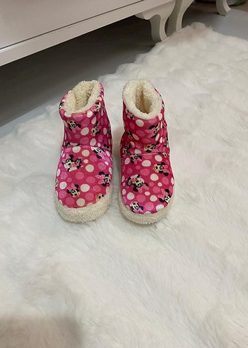 Kız Çocuk Pembe Kürklü Sıcak Ev Botu - Görsel 2
