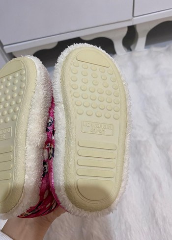 Kız Çocuk Pembe Kürklü Sıcak Ev Botu - Görsel 11