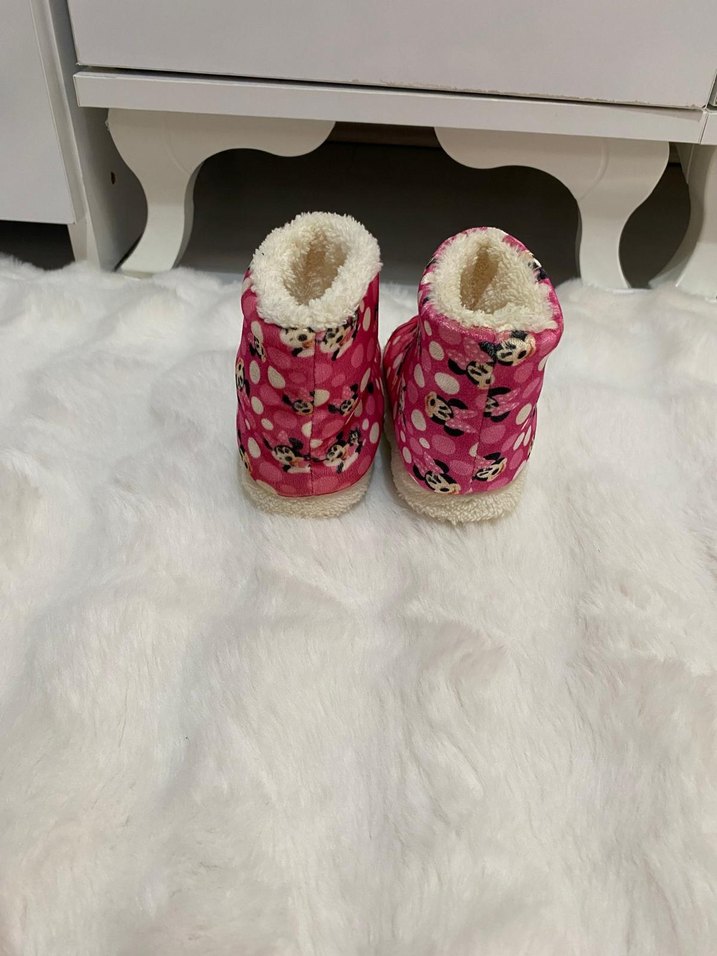 Kız Çocuk Pembe Kürklü Sıcak Ev Botu - Görsel 4