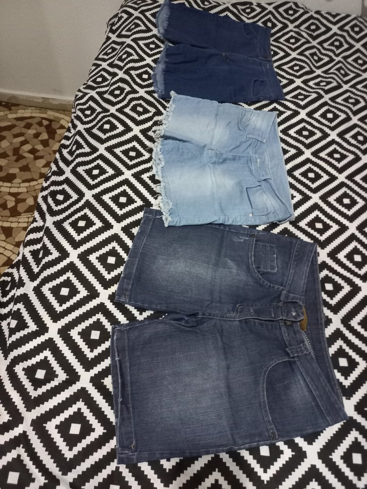 Kadın Lacivert ve Açık Mavi Mini Kot Şort 3lü fiyat 150 tl - Görsel 2