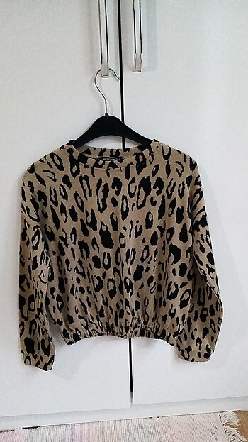 Leopar desen crop bluz