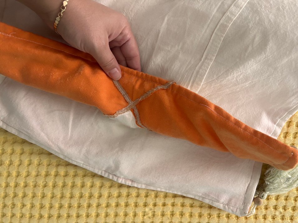 Nakışlı Parlak Turuncu Dekoratif Yastık Kılıfları - Görsel 3