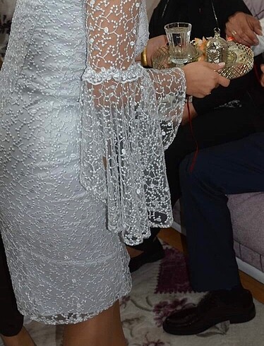 Buz Mavisi Valon Kollu Abiye
