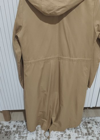Pınar Şems Bej Kapusonlu Rahat Uzun Kaban