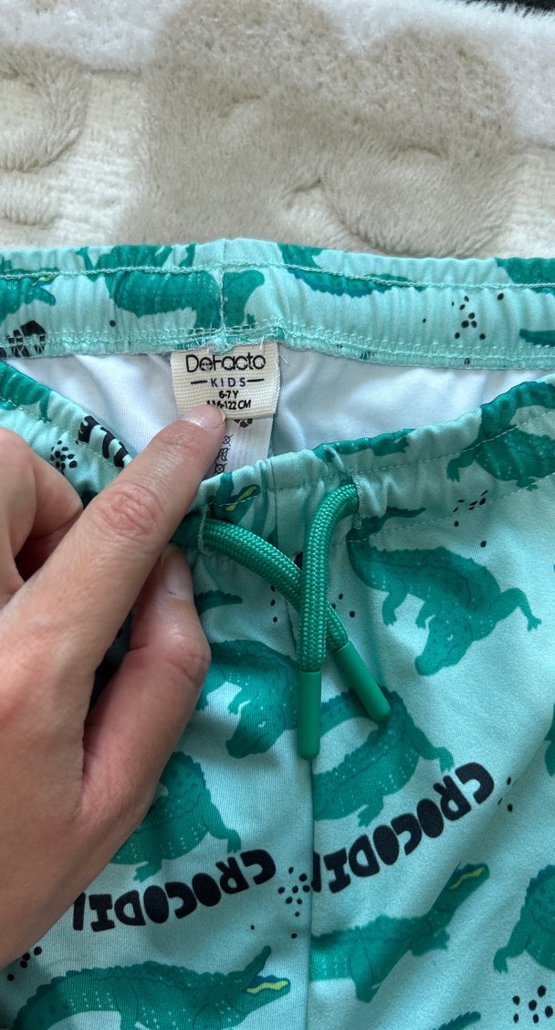 Turkuaz Baskılı Erkek Çocuk Mayo Şortu - Görsel 2