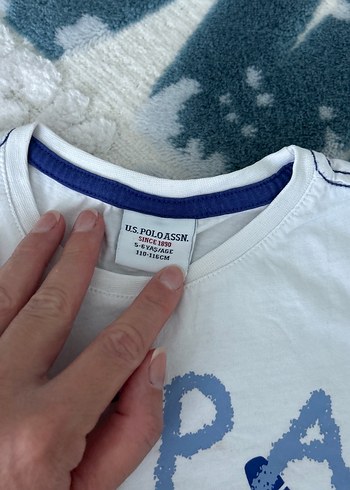 U.S Polo Assn. Beyaz Baskılı Erkek Çocuk Tişörtü