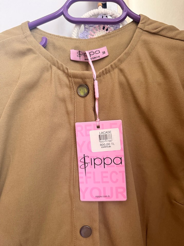 Bej Kot Elbise - Görsel 2