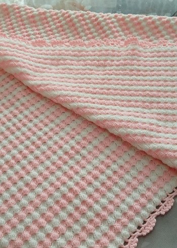 Örgü Bebek Battaniyesi ( 90cm x 66cm ) - Görsel 7