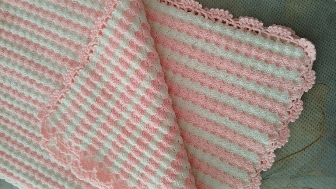 Örgü Bebek Battaniyesi ( 90cm x 66cm ) - Görsel 3