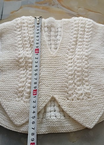 Beyaz Örgü Bebek yelek - Görsel 2