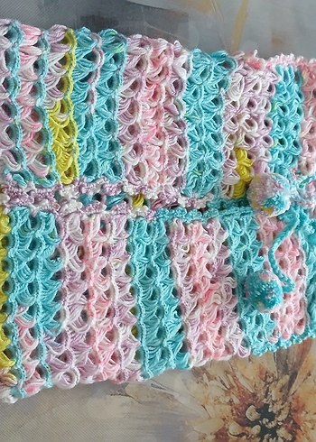 Kız Çocuk Çok Renkli Örgü Yelek - Görsel 3