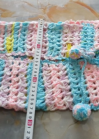 Kız Çocuk Çok Renkli Örgü Yelek - Görsel 2