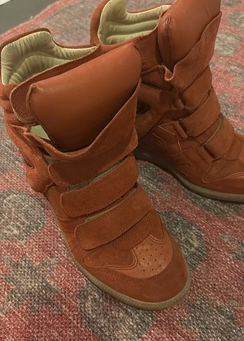 Isabel Marant İsabel Marant Kahverengi Suet Dolgu Topuklu Kadin Bot Sneakers