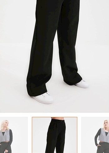 Siyah Rahat Kesim Kadın Kumaş Pantolon - Görsel 2