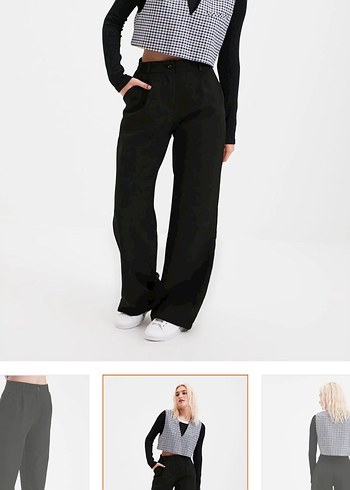 Siyah Rahat Kesim Kadın Kumaş Pantolon - Görsel 3