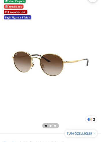 Bej Parlak Modern Klasik Kadın Güneş Gözlüğü - Görsel 2