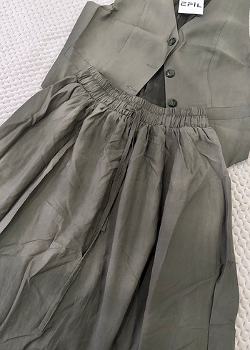 Bohem Tarzı Bej Uzun Keten takım - Görsel 4