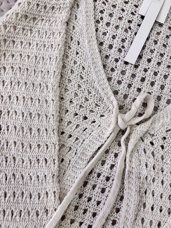 Bej Örgü Mini Kadın Hırka - Görsel 2