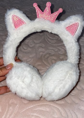 Pembe Unicorn Nakışlı Kürklü Kulaklık - Görsel 2