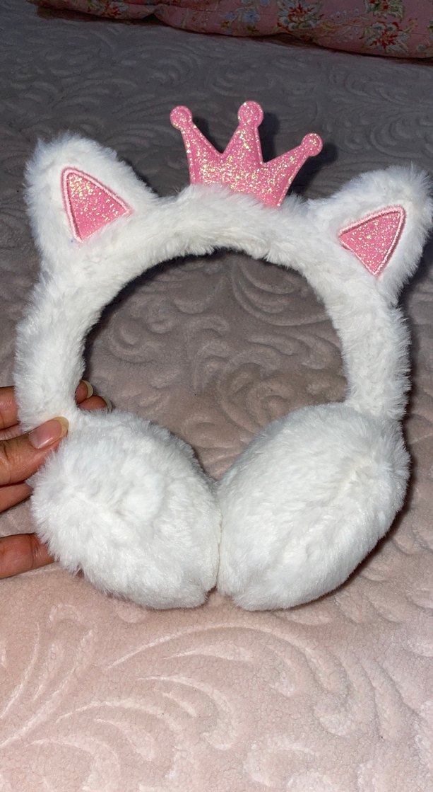 Pembe Unicorn Nakışlı Kürklü Kulaklık - Görsel 2