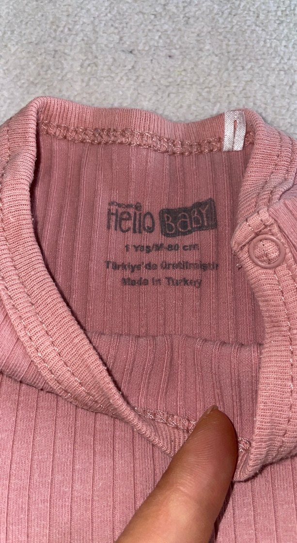 Pembe Triko Bebek Kız Takımı, Uzun Kollu - Görsel 2