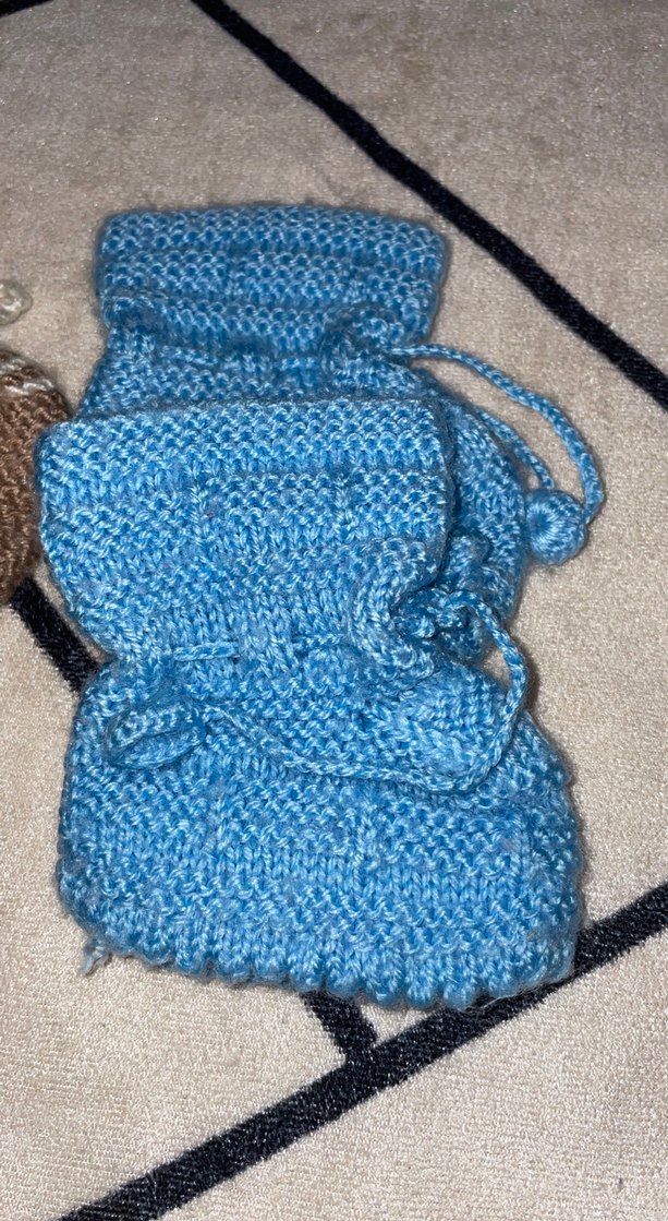 Erkek Bebek Örgü Patik - Kahverengi - Görsel 2