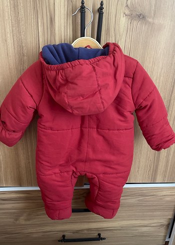 Bordo Nakışlı Fermuarlı Bebek Tulumu - Görsel 2