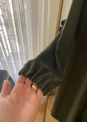 Armine Kadın Haki Uzun Kollu Düğmeli Tunik