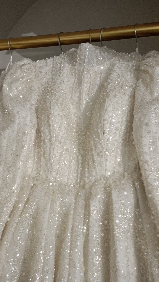 kırık beyaz gelinlik - Görsel 2