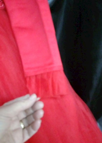 Kırmızı Uzun Kollu Drape Detaylı Nişan Elbisesi - Görsel 5