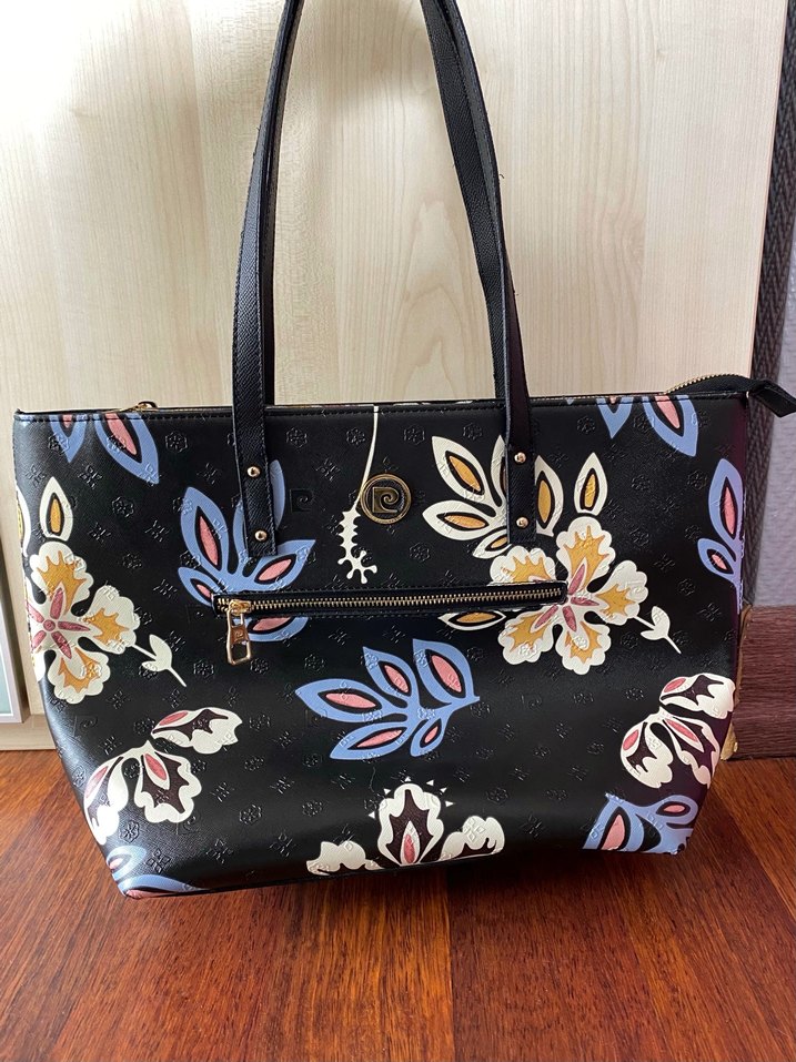 Pierre Cardin Çiçek Desenli Siyah Bohem Kadın Çantası - Görsel 2