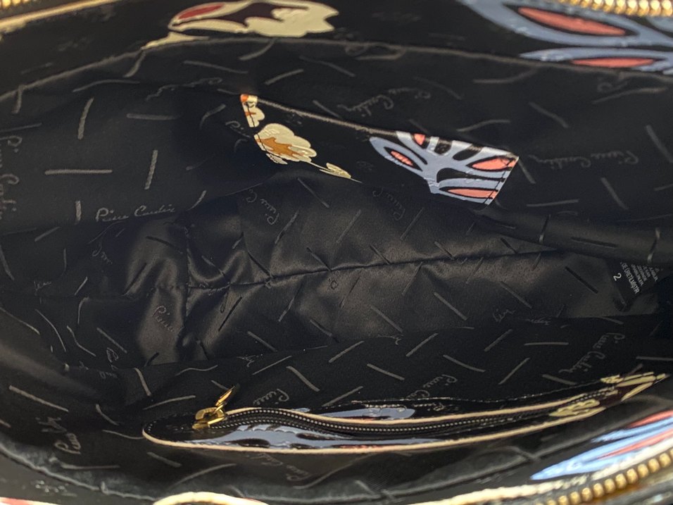 Pierre Cardin Çiçek Desenli Siyah Bohem Kadın Çantası - Görsel 5