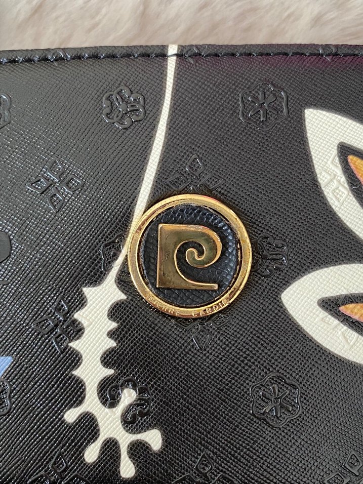 Pierre Cardin Çiçek Desenli Siyah Bohem Kadın Çantası - Görsel 4