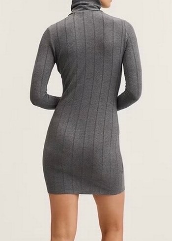 Mango Mini Gri Boğazlı Elbise - Görsel 3