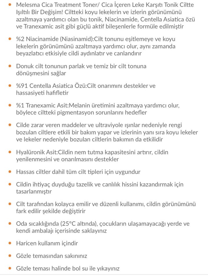 CARE:NEL Anti-Melasma Cica Tedavi Toner - Görsel 5