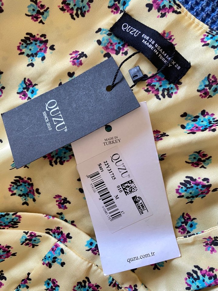 QUZU Çiçekli Lolita Mini Saten Elbise - Görsel 4