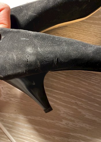 Siyah Süet Tokalı Stiletto Topuklu Kadın Ayakkabı - Görsel 3