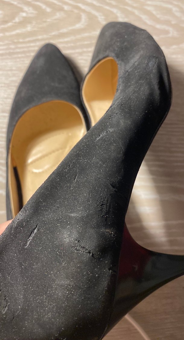 Siyah Süet Tokalı Stiletto Topuklu Kadın Ayakkabı - Görsel 2