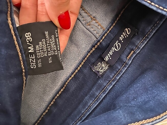 38 Beden Dar paça yüksek bel kot pantolon