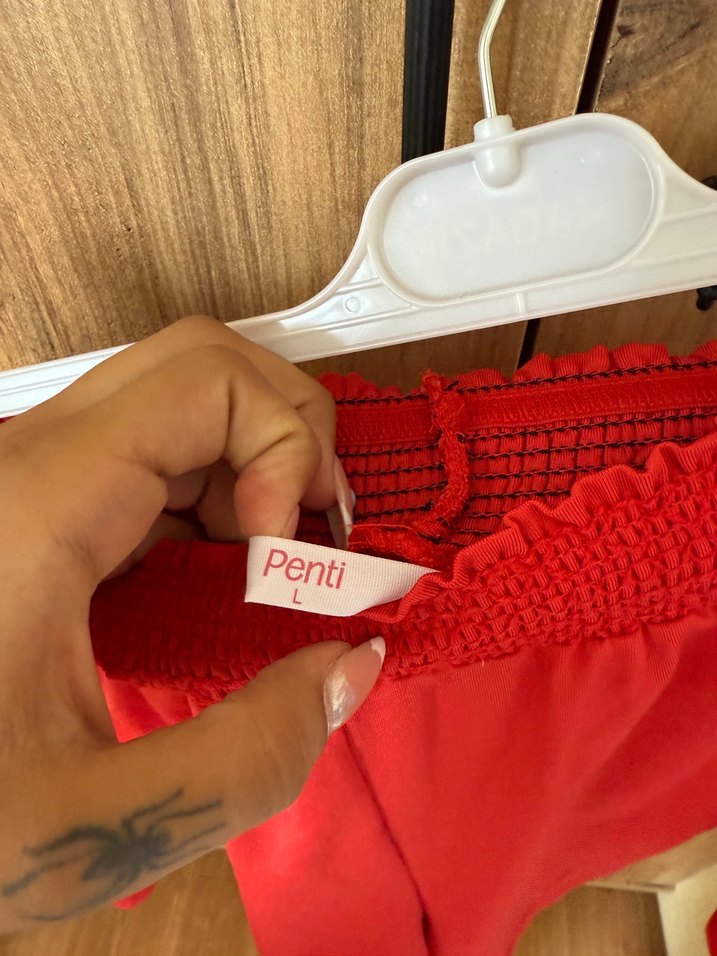 Kırmızı Mini Hamile Şortu - Görsel 4